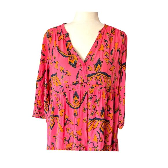 ba&sh Calix Pink and Black Floral Boho Mini Dress SZ 6 Cottagecore - Picture 6 of 15